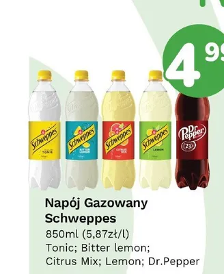 Napój gazowany Schweppes Bitter Lemon promocja w Limonka