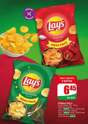 Chipsy Lay's green onion Mega Pack promocja w Dino