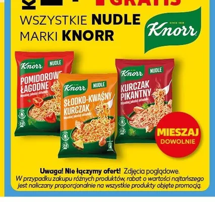 Nudle Pomidorowe Łagodne Knorr promocja w Kaufland