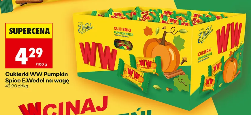Cukierki WW Pumpkin Spice E.Wedel na wagę promocja w Biedronka
