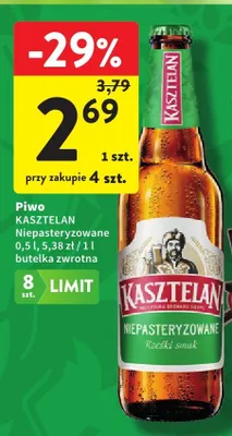 Piwo kasztelan niepasteryzowane promocja w Intermarche