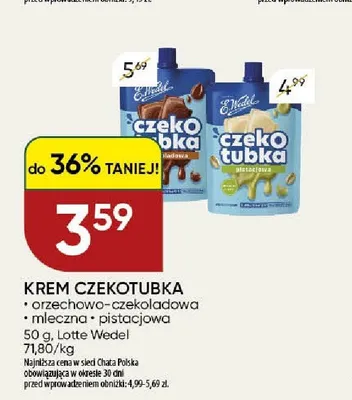 Krem Czekotubka E.Wedel pistacjowa promocja w Chata Polska