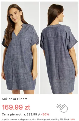 Sukienka z lnem promocja w Monnari