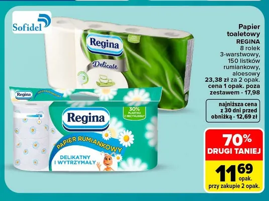 Papier toaletowy Regina aloesowy 8-pak promocja w Carrefour