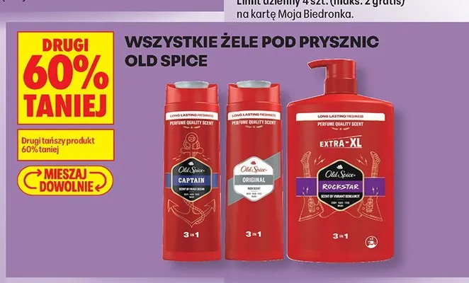 Żel pod prysznic Old Spice Captain promocja w Biedronka