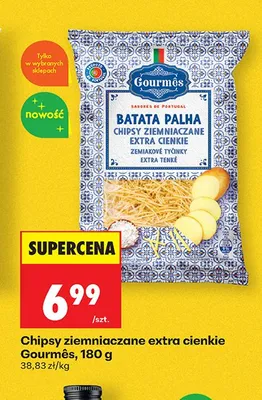 Chipsy ziemniaczane extra cienkie Gourmês promocja w Biedronka