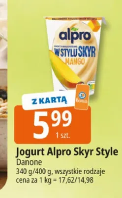 Jogurt Alpro W stylu Skyr mango promocja w Leclerc