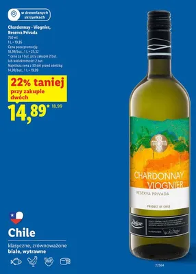 Wino białe Chardonnay - Viognier Reserva Privada Deluxe promocja w Lidl