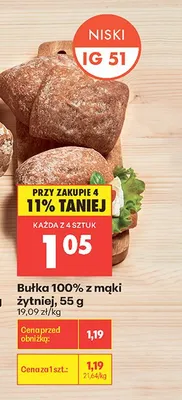 Bułka 100% z mąki żytniej promocja w Biedronka
