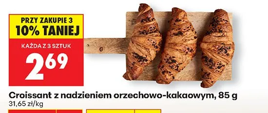 Croissant z nadzieniem orzechowo-kakaowym promocja w Biedronka