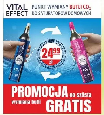 Wymiana butli CO2 do saturatorów domowych Vital Effect promocja w Sedal