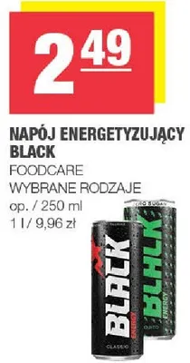 Napój energetyzujący Black promocja w SPAR