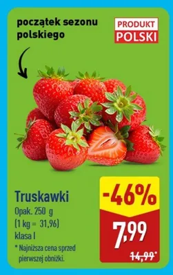 Truskawki polskie klasa I promocja w Aldi