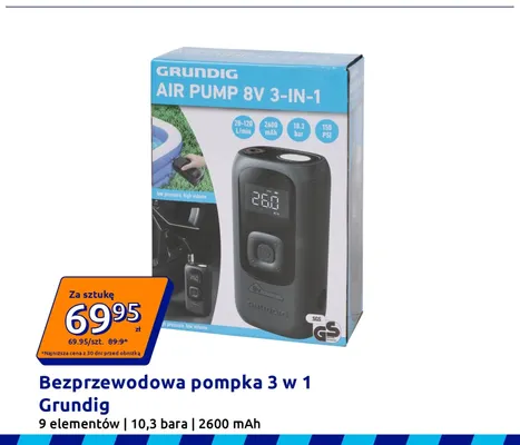 Bezprzewodowa pompka 3 w 1 Grundig promocja w Action