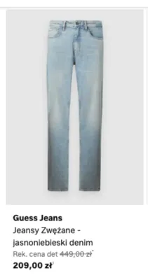 Jeansy zwężane Guess Jeans jasnoniebieski denim promocja w Lounge by Zalando