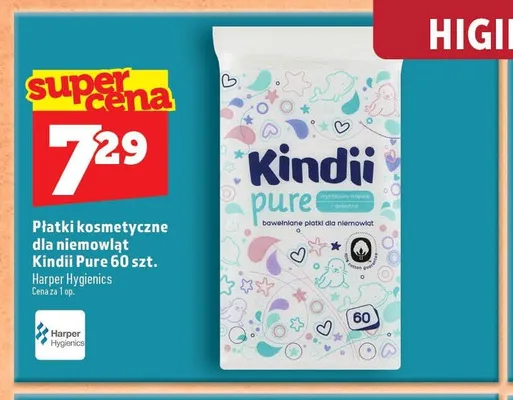 Płatki kosmetyczne dla niemowląt Kindii Pure promocja w TOPAZ