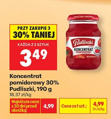 Koncentrat pomidorowy 30% promocja w Biedronka