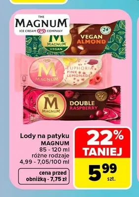 Lody Magnum Double Raspberry promocja w Carrefour