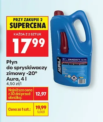 Płyn do spryskiwaczy zimowy -20° Aura promocja w Biedronka