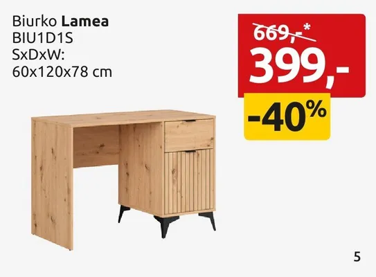 Biurko Lamea BIU1D1S promocja w Black Red White