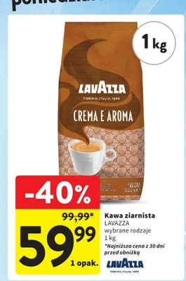 Kawa ziarnista Lavazza Crema e Aroma promocja w Intermarche