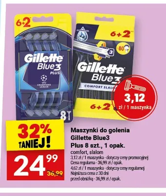 Maszynki do golenia Gillette Blue3 Plus Slalom 8-pak promocja w Twój Market