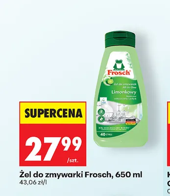Żel do zmywarki Frosch Limonkowy promocja w Biedronka