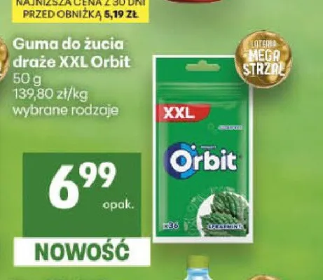 Guma do żucia draże XXL Orbit promocja w Delikatesy Centrum