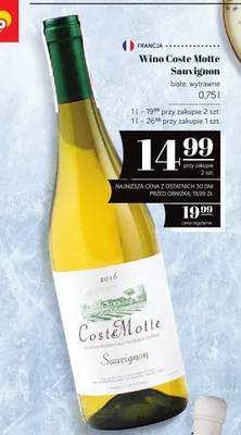 Wino Coste Motte Sauvignon białe wytrawne promocja w POLOmarket