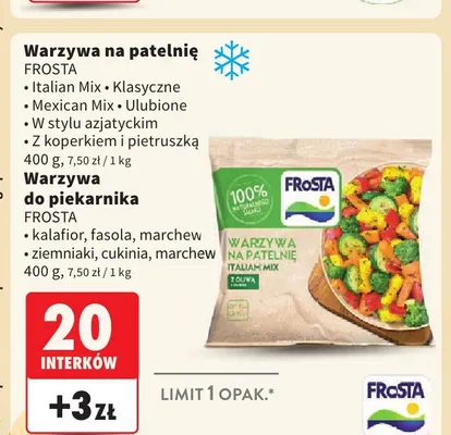 Warzywa do piekarnika kalafior, fasola, marchew Frosta promocja w Intermarche