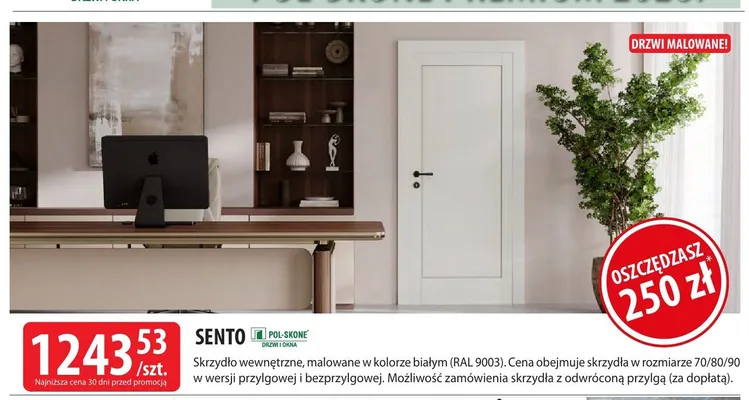 Skrzydło drzwiowe wewnętrzne Sento Pol-Skone promocja w Dobre Dla Domu