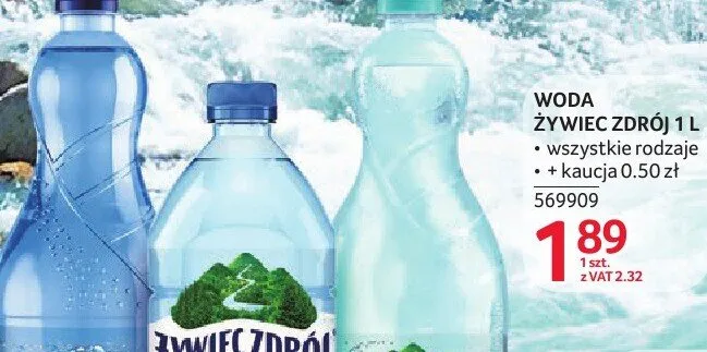 Woda Żywiec Zdrój 1 L - wszystkie rodzaje promocja w Selgros