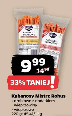 Kabanosy drobiowe z dodatkiem wieprzowiny wieprzowe promocja w Netto