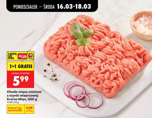 Mięso mielone z szynki wieprzowej promocja w Biedronka