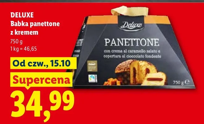 Babka panettone z kremem Deluxe promocja w Lidl