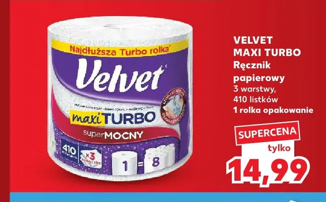 Ręcznik papierowy Maxi Turbo Velvet promocja w Kaufland