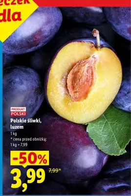 Śliwki polskie luzem promocja w Lidl