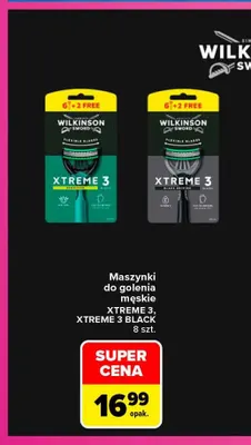 Maszynki do golenia męskie Xtreme 3 Black Wilkinson Sword promocja w Carrefour