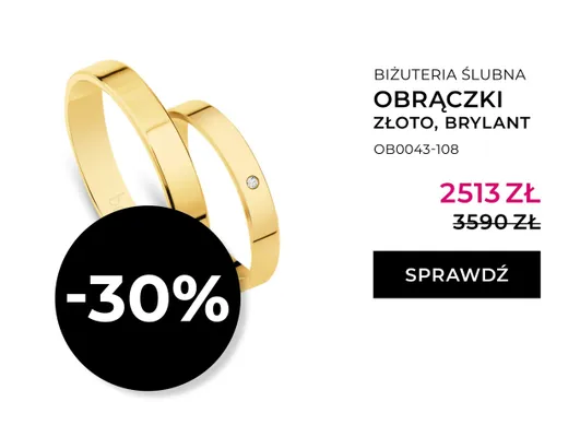 Obrączki ślubne złoto brylant promocja w Briju