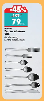 Zestaw sztućców Vita 42 elementy, ze stali nierdzewnej promocja w Biedronka