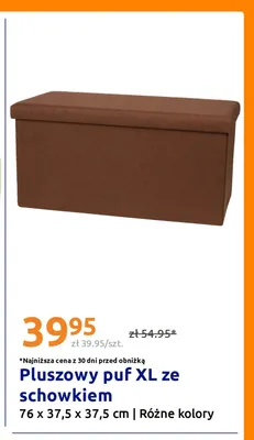 Pluszowy puf Xl ze schowkiem promocja w Action