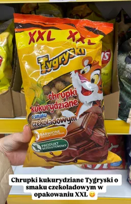 Chrupki kukurydziane o smaku czekoladowym XXL promocja w Dino