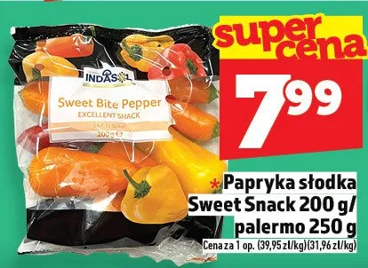 Papryka słodka Sweet Snack 200 g / palermo 250 g promocja w TOPAZ