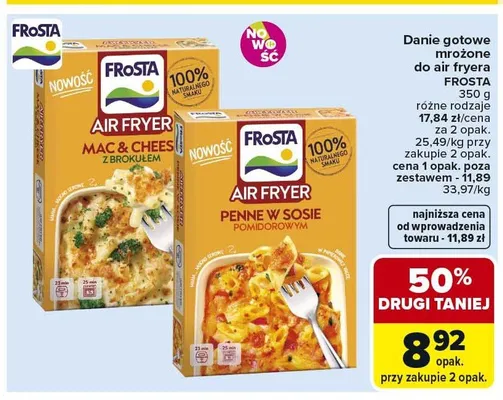 Danie gotowe mrożone do air fryera FROSTA Penne w sosie pomidorowym promocja w Carrefour Market