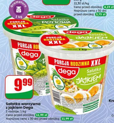 Sałatka warzywna z jajkiem 2 rodzaje promocja w Dino