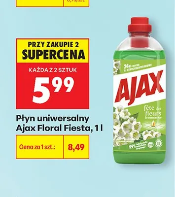 Płyn uniwersalny Ajax Floral Fiesta promocja w Biedronka