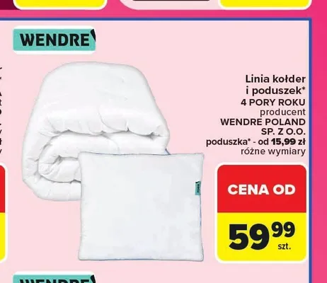 Kołdra i poduszka Wendre 4 Pory Roku promocja w Carrefour