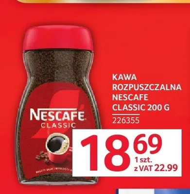Kawa rozpuszczalna NESCAFE Classic promocja w Selgros