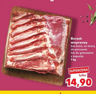 Boczek wieprzowy bez kości ze skórą promocja w Kaufland
