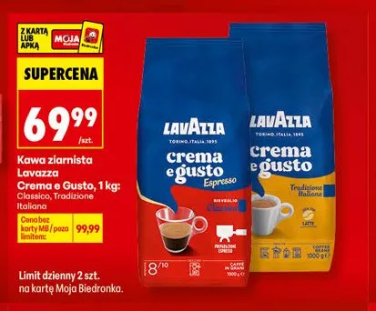 Kawa ziarnista Lavazza Crema e Gusto Tradizione Italiana promocja w Biedronka